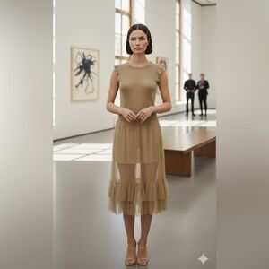 vera wang gold wedding dress Valentino Plusdepois Print Crepe Couture Short Dress – Runway Catalog main image 0